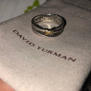 David Yurman Silver & 18K Gold X Crossover Ring